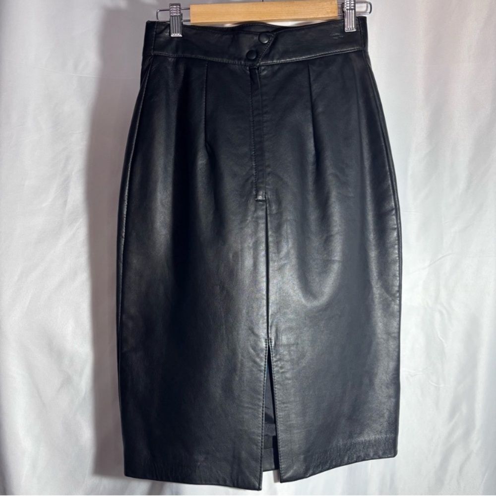 Danier Black Real Leather Pencil Skirt Size 8 - Picture 3 of 11